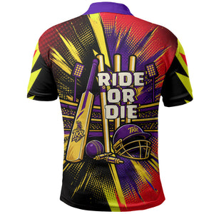 Trinidad and Tobago Cricket Polo Shirt Trinbago Knight Riders - Ride Or Die Comic Halftone