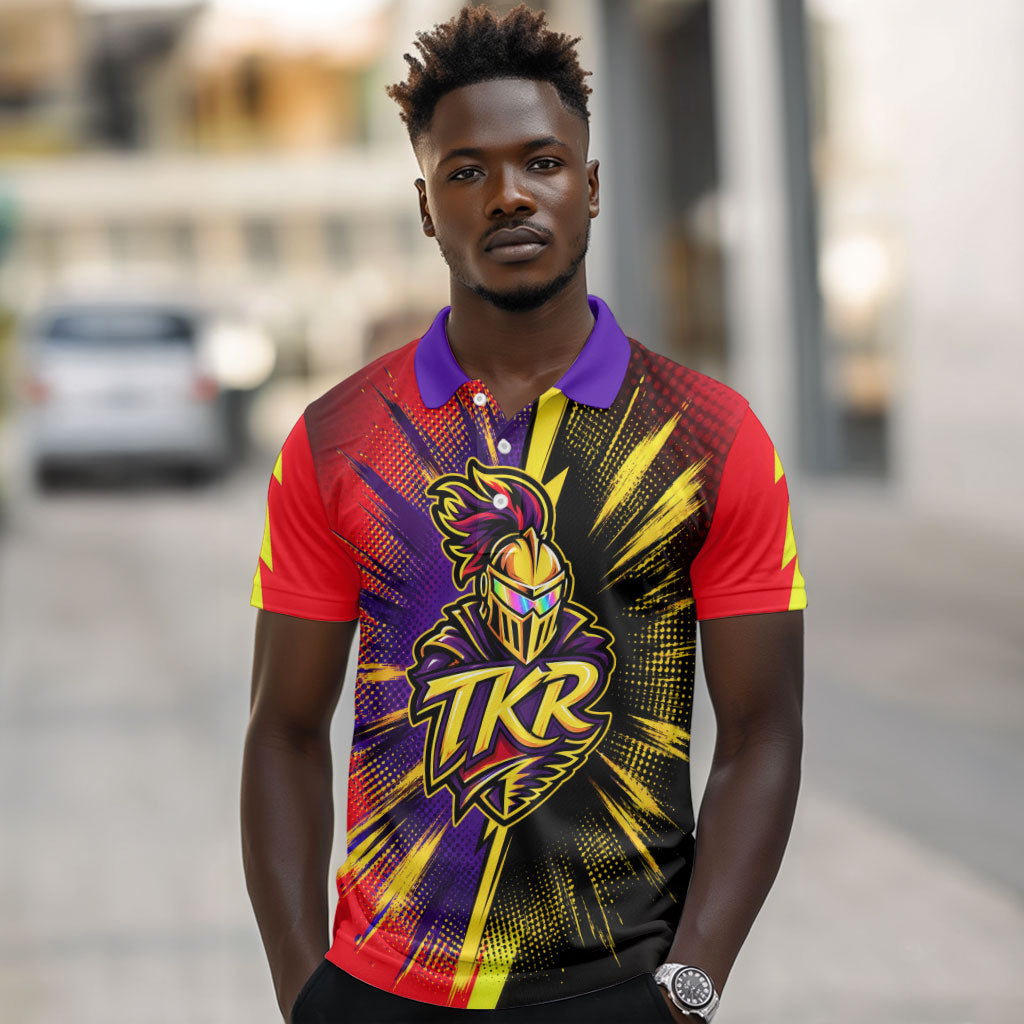 Trinidad and Tobago Cricket Polo Shirt Trinbago Knight Riders - Ride Or Die Comic Halftone