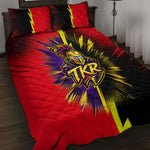 Trinidad and Tobago Cricket Quilt Bed Set Trinbago Knight Riders - Ride Or Die Comic Halftone
