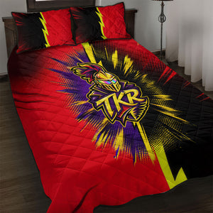 Trinidad and Tobago Cricket Quilt Bed Set Trinbago Knight Riders - Ride Or Die Comic Halftone