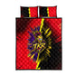 Trinidad and Tobago Cricket Quilt Bed Set Trinbago Knight Riders - Ride Or Die Comic Halftone