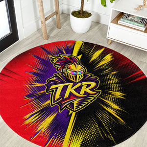 Trinidad and Tobago Cricket Round Carpet Trinbago Knight Riders - Ride Or Die Comic Halftone