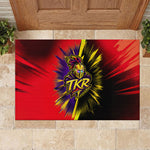 Trinidad and Tobago Cricket Rubber Doormat Trinbago Knight Riders - Ride Or Die Comic Halftone