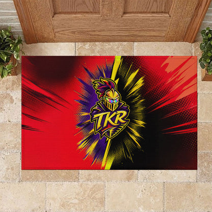 Trinidad and Tobago Cricket Rubber Doormat Trinbago Knight Riders - Ride Or Die Comic Halftone