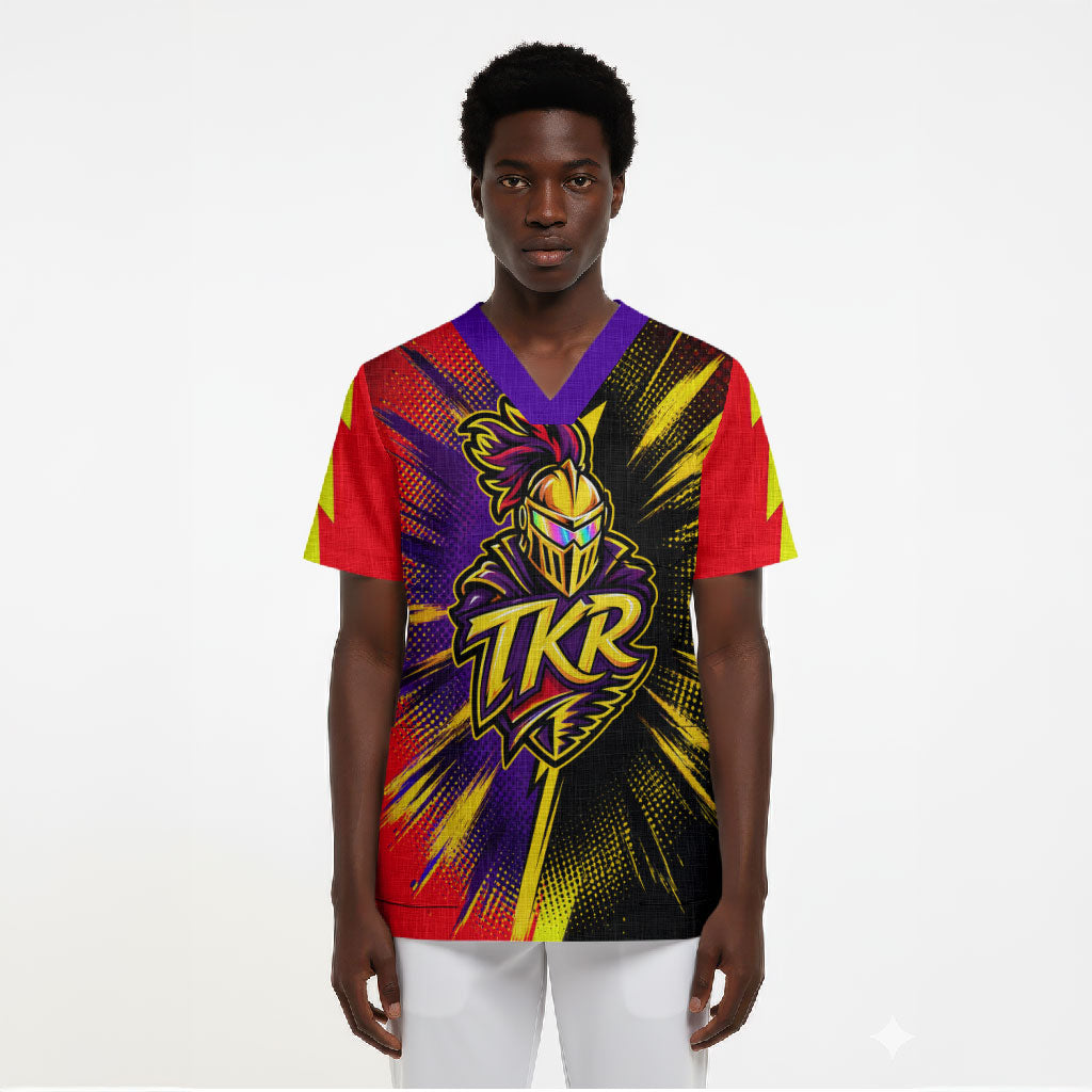 Trinidad and Tobago Cricket Scrub Top Trinbago Knight Riders - Ride Or Die Comic Halftone