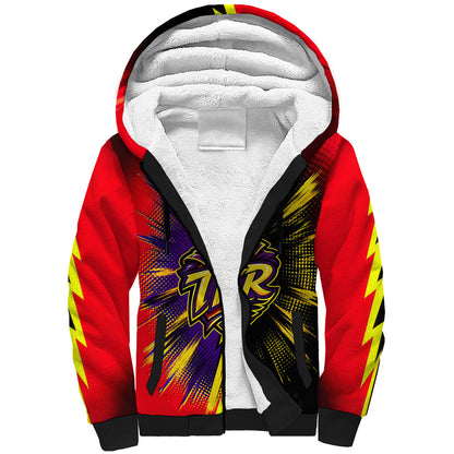 Trinidad and Tobago Cricket Sherpa Hoodie Trinbago Knight Riders - Ride Or Die Comic Halftone