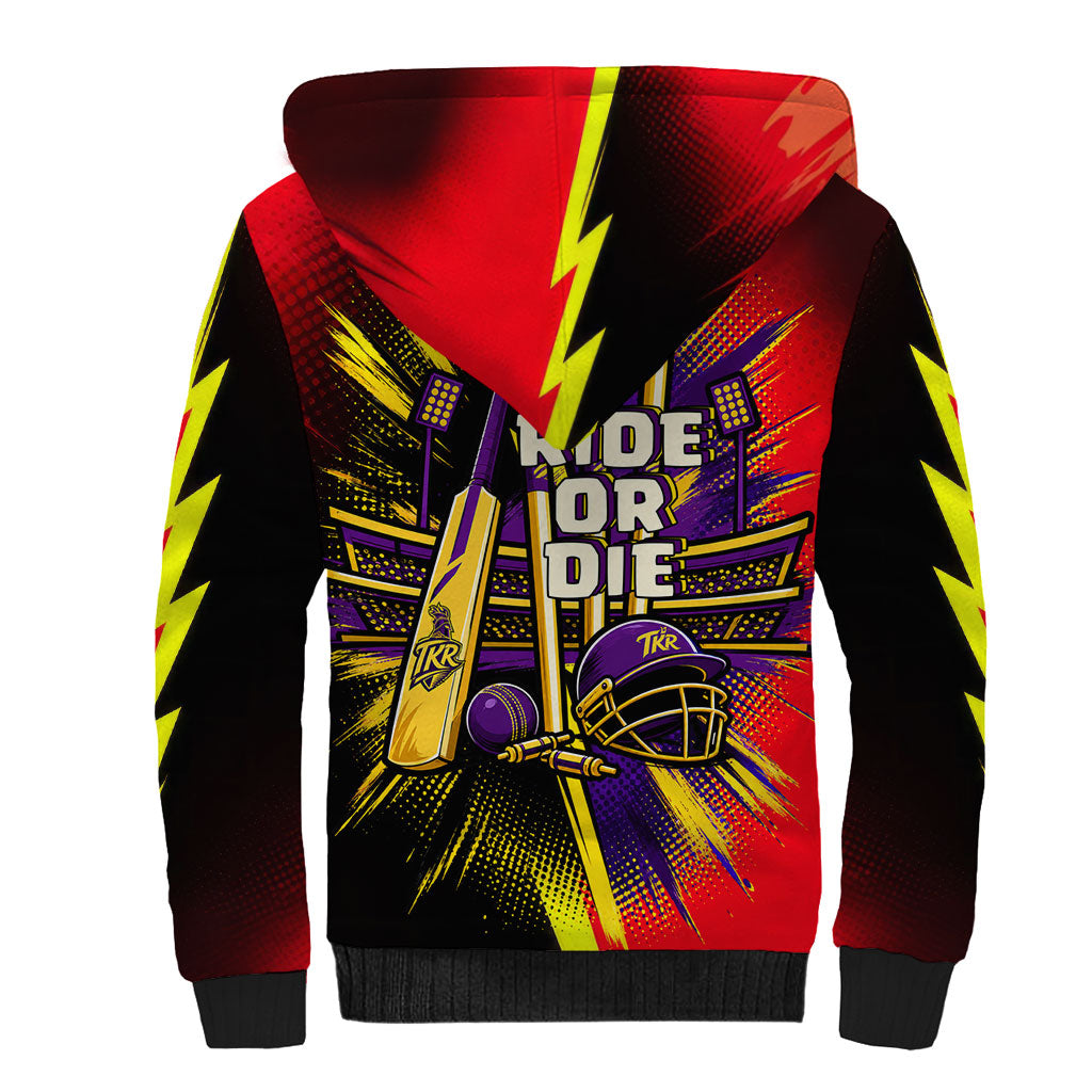 Trinidad and Tobago Cricket Sherpa Hoodie Trinbago Knight Riders - Ride Or Die Comic Halftone