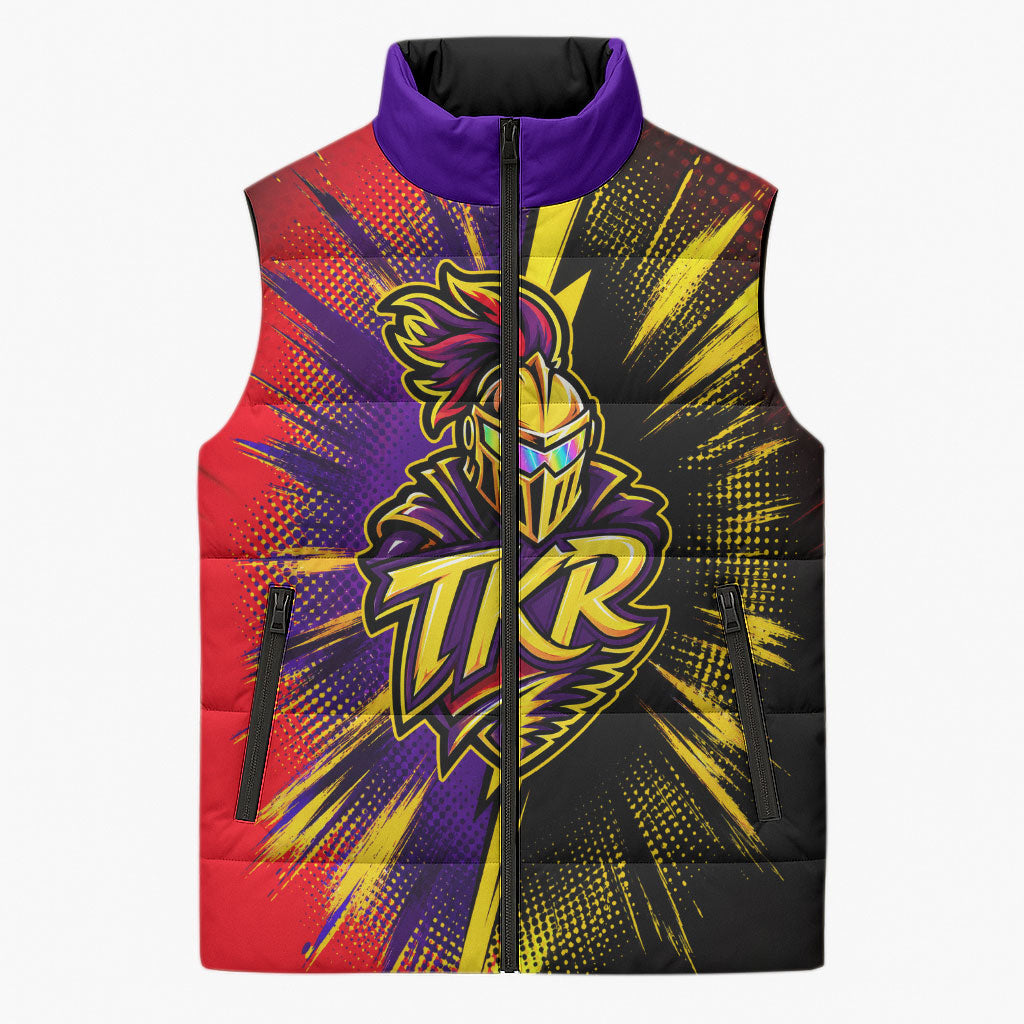 Trinidad and Tobago Cricket Sleeveless Puffer Jacket Trinbago Knight Riders - Ride Or Die Comic Halftone