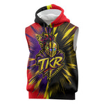 Trinidad and Tobago Cricket Sleeveless Zip Hoodie Trinbago Knight Riders - Ride Or Die Comic Halftone