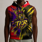 Trinidad and Tobago Cricket Sleeveless Zip Hoodie Trinbago Knight Riders - Ride Or Die Comic Halftone