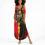 Trinidad and Tobago Cricket Summer Maxi Dress Trinbago Knight Riders - Ride Or Die Comic Halftone