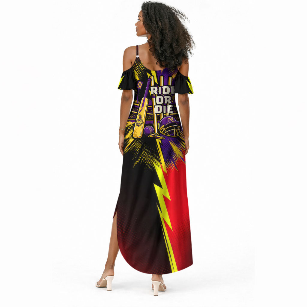 Trinidad and Tobago Cricket Summer Maxi Dress Trinbago Knight Riders - Ride Or Die Comic Halftone