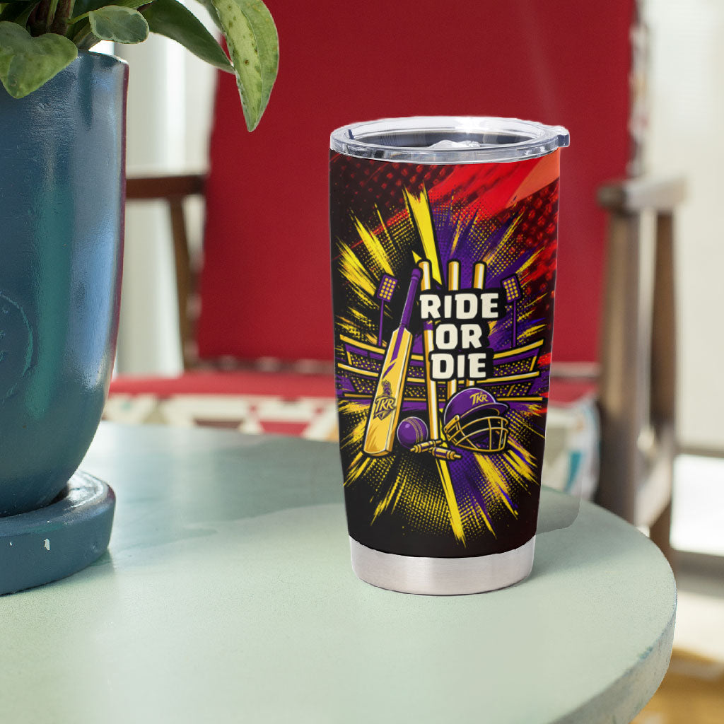 Trinidad and Tobago Cricket Tumbler Cup Trinbago Knight Riders - Ride Or Die Comic Halftone