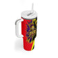 Trinidad and Tobago Cricket Tumbler With Handle Trinbago Knight Riders - Ride Or Die Comic Halftone