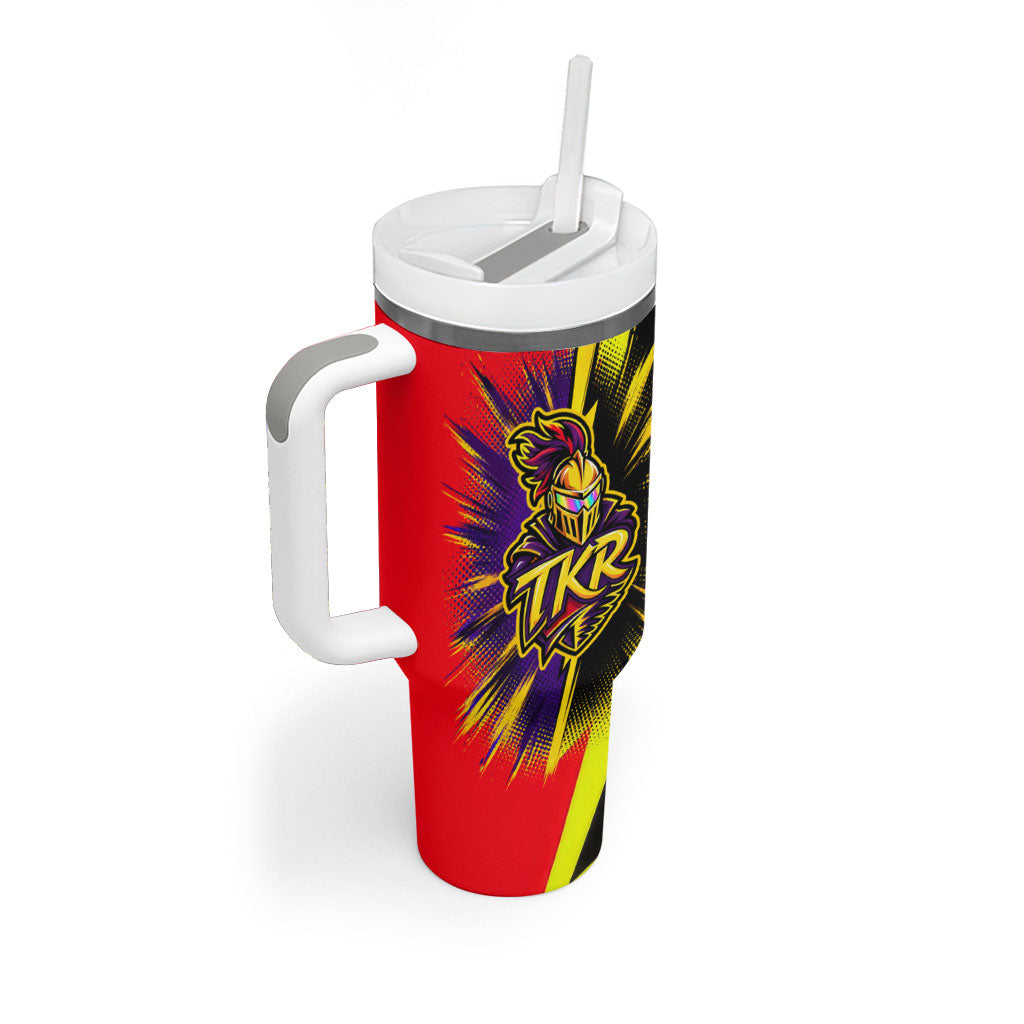 Trinidad and Tobago Cricket Tumbler With Handle Trinbago Knight Riders - Ride Or Die Comic Halftone