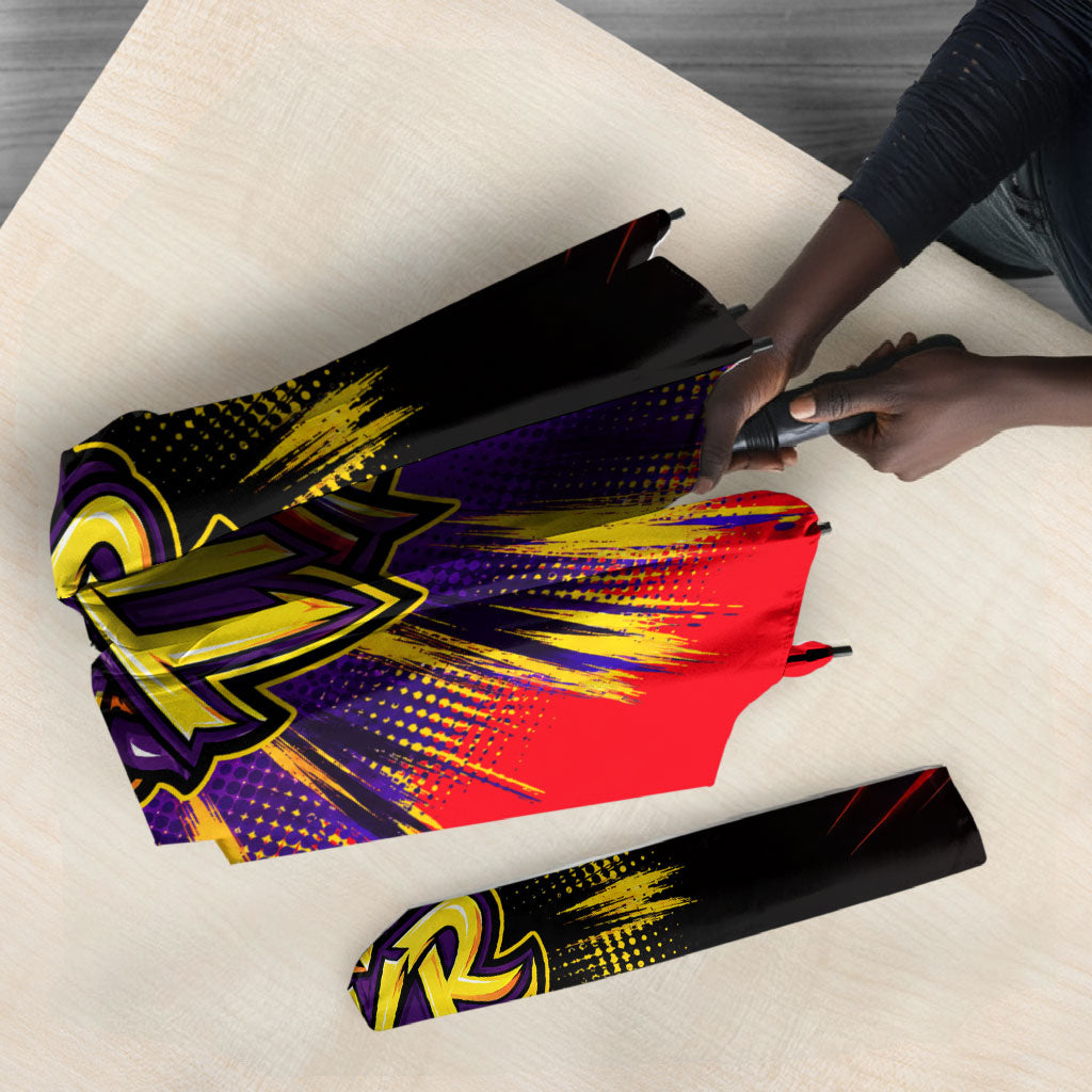 Trinidad and Tobago Cricket Umbrella Trinbago Knight Riders - Ride Or Die Comic Halftone