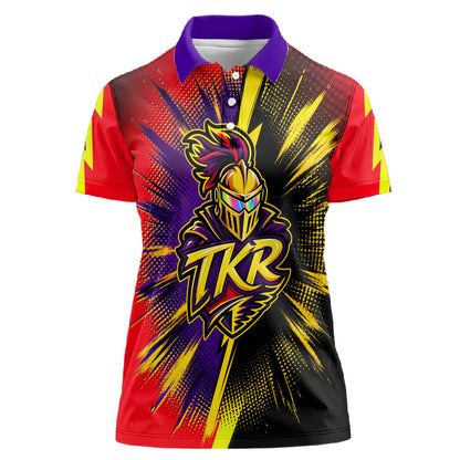 Trinidad and Tobago Cricket Women Polo Shirt Trinbago Knight Riders - Ride Or Die Comic Halftone