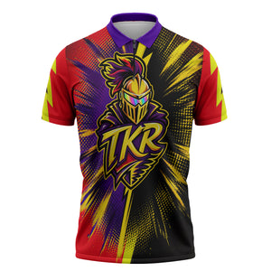 Trinidad and Tobago Cricket Zipper Polo Shirt Trinbago Knight Riders - Ride Or Die Comic Halftone