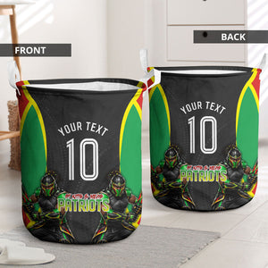 Personalized St Kitts And Nevis Patriots Laundry Basket Caribbean Cricket Player Graphic Art