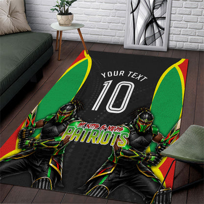 Personalized St Kitts And Nevis Patriots Area Rug Caribbean Cricket Player Graphic Art