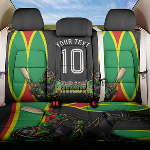 Personalized St Kitts And Nevis Patriots Back Car Seat Cover Caribbean Cricket Player Graphic Art