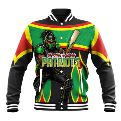 Personalized St Kitts And Nevis Patriots Baseball Jacket Caribbean Cricket Player Graphic Art