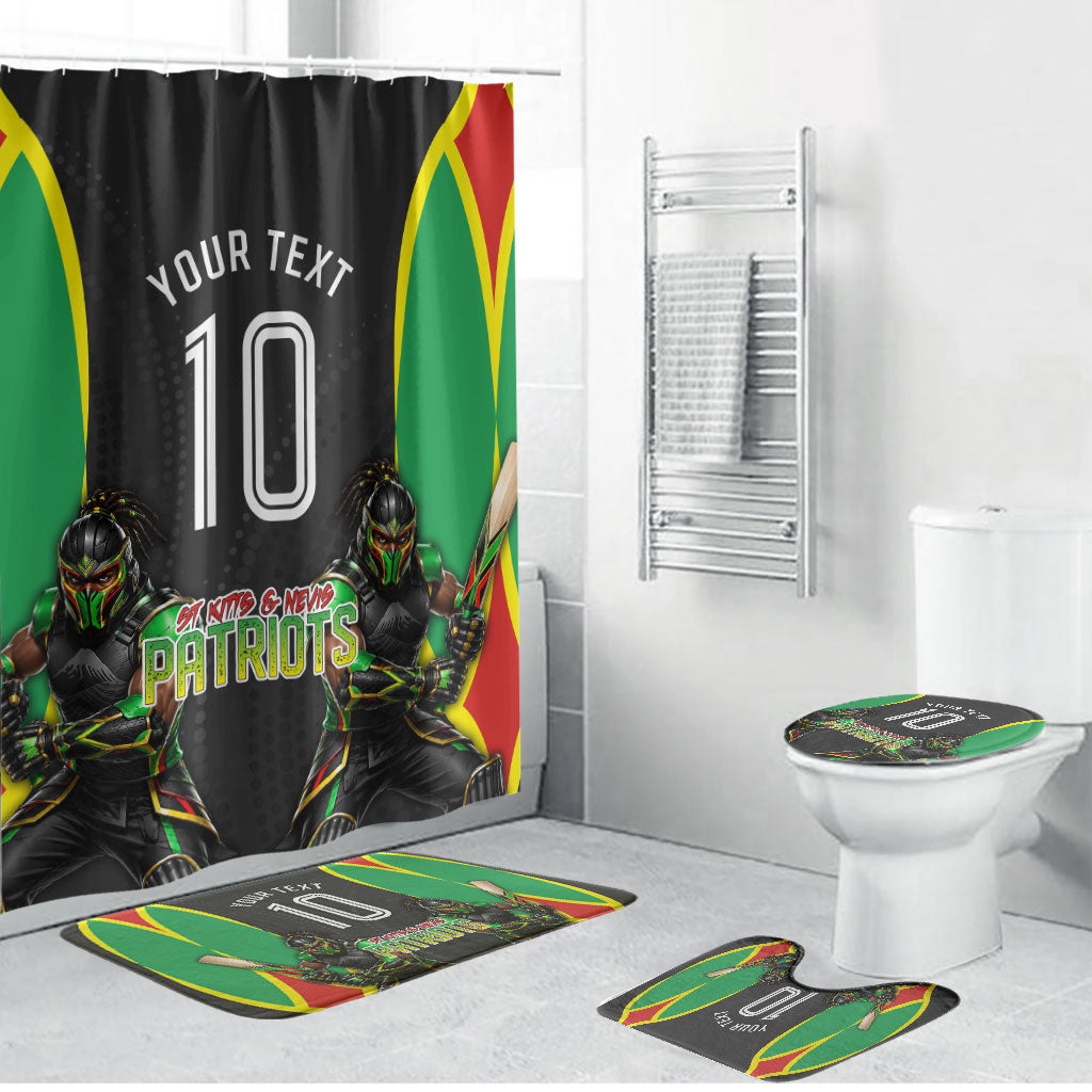Personalized St Kitts And Nevis Patriots Bathroom Set Caribbean Cricket Player Graphic Art