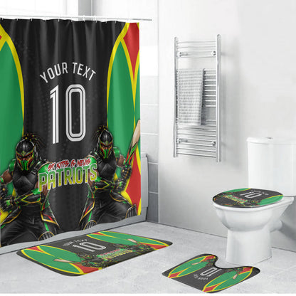 Personalized St Kitts And Nevis Patriots Bathroom Set Caribbean Cricket Player Graphic Art