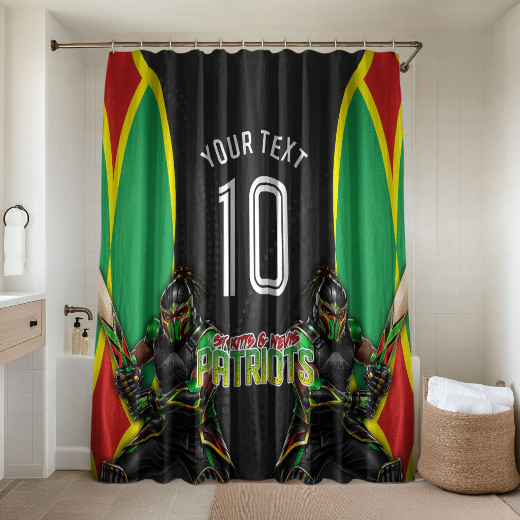 Personalized St Kitts And Nevis Patriots Bathroom Set Caribbean Cricket Player Graphic Art