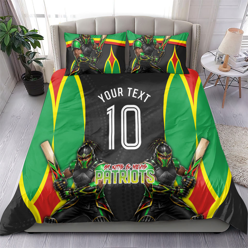Personalized St Kitts And Nevis Patriots Bedding Set Caribbean Cricket Player Graphic Art