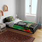 Personalized St Kitts And Nevis Patriots Bedding Set Caribbean Cricket Player Graphic Art
