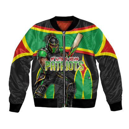 Personalized St Kitts And Nevis Patriots Bomber Jacket Caribbean Cricket Player Graphic Art