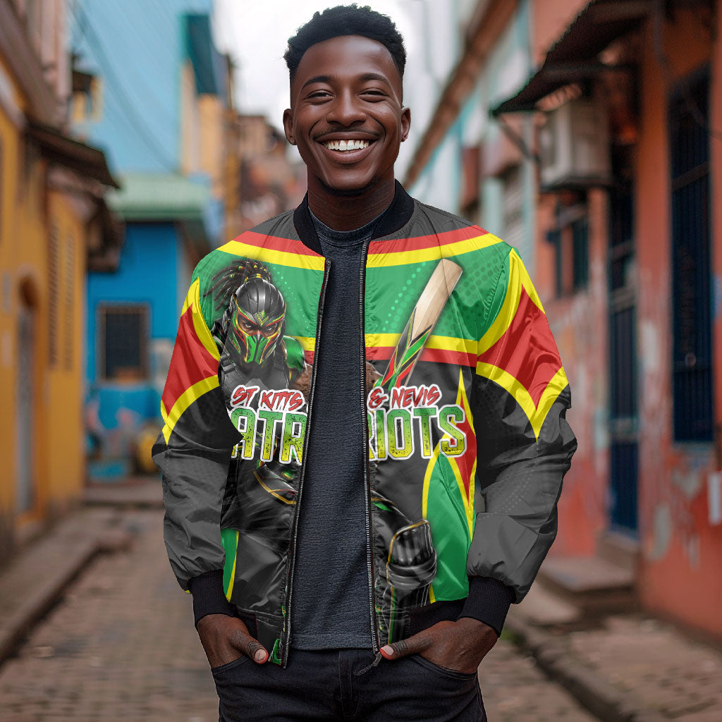 Personalized St Kitts And Nevis Patriots Bomber Jacket Caribbean Cricket Player Graphic Art