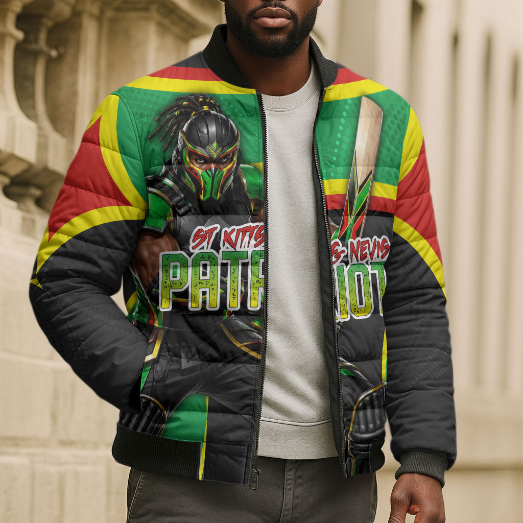 Personalized St Kitts And Nevis Patriots Bomber Puffer Jacket Caribbean Cricket Player Graphic Art