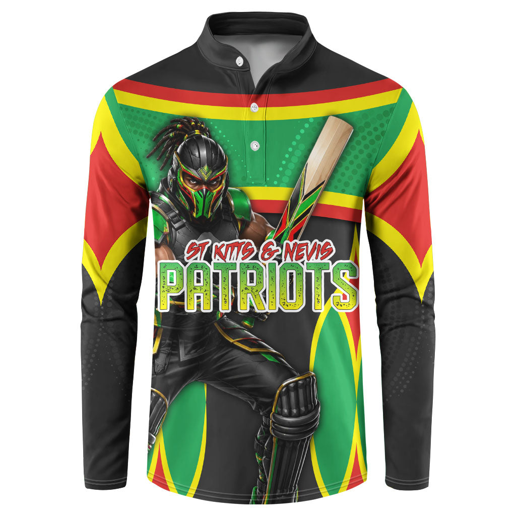 Personalized St Kitts And Nevis Patriots Button Sweatshirt Caribbean Cricket Player Graphic Art