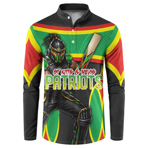 Personalized St Kitts And Nevis Patriots Button Sweatshirt Caribbean Cricket Player Graphic Art