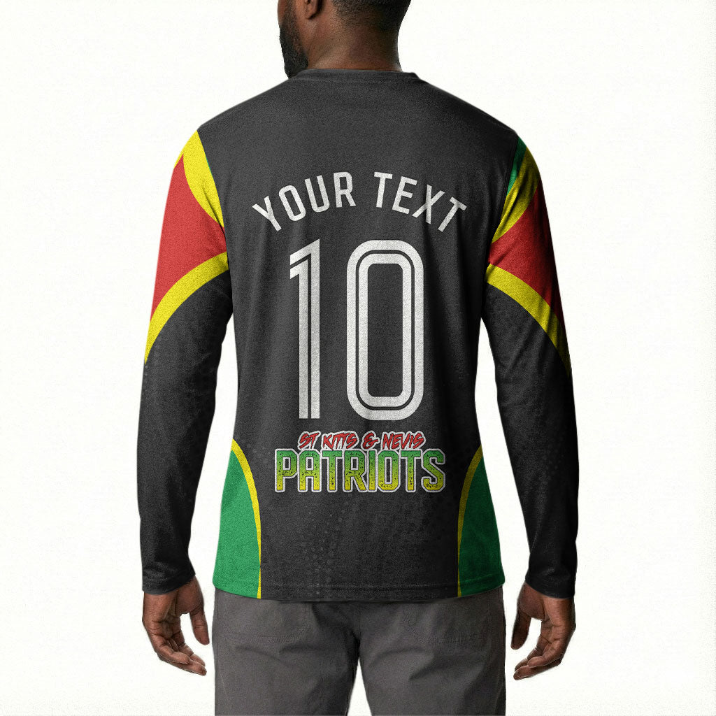 Personalized St Kitts And Nevis Patriots Button Sweatshirt Caribbean Cricket Player Graphic Art