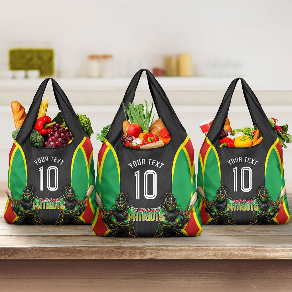 Personalized St Kitts And Nevis Patriots Grocery Bag Caribbean Cricket Player Graphic Art