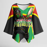 Personalized St Kitts And Nevis Patriots Kimono Sleeve Blouse Caribbean Cricket Player Graphic Art