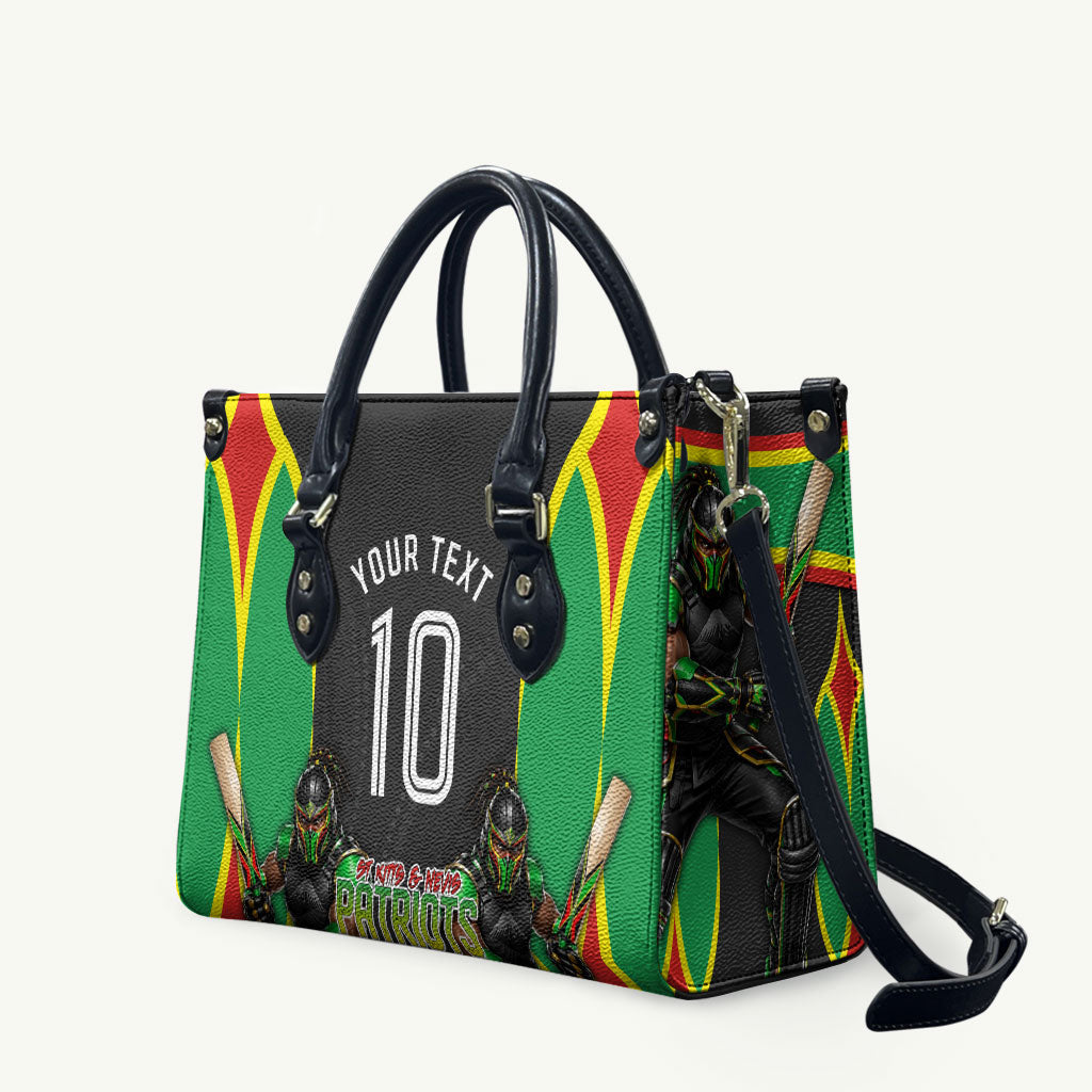 Personalized St Kitts And Nevis Patriots Leather Bag Caribbean Cricket Player Graphic Art