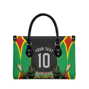 Personalized St Kitts And Nevis Patriots Leather Bag Caribbean Cricket Player Graphic Art
