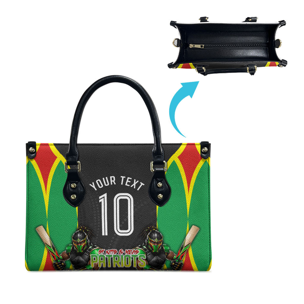 Personalized St Kitts And Nevis Patriots Leather Bag Caribbean Cricket Player Graphic Art