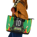 Personalized St Kitts And Nevis Patriots Leather Tote Bag Caribbean Cricket Player Graphic Art