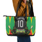 Personalized St Kitts And Nevis Patriots Leather Tote Bag Caribbean Cricket Player Graphic Art