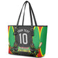 Personalized St Kitts And Nevis Patriots Leather Tote Bag Caribbean Cricket Player Graphic Art