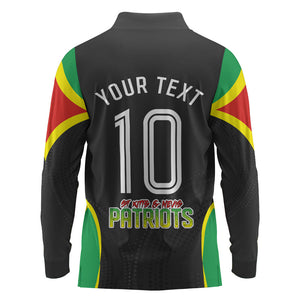 Personalized St Kitts And Nevis Patriots Long Sleeve Polo Shirt Caribbean Cricket Player Graphic Art