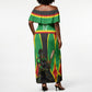 Personalized St Kitts And Nevis Patriots Off Shoulder Maxi Dress Caribbean Cricket Player Graphic Art