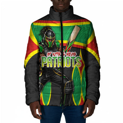 Personalized St Kitts And Nevis Patriots Padded Jacket Caribbean Cricket Player Graphic Art