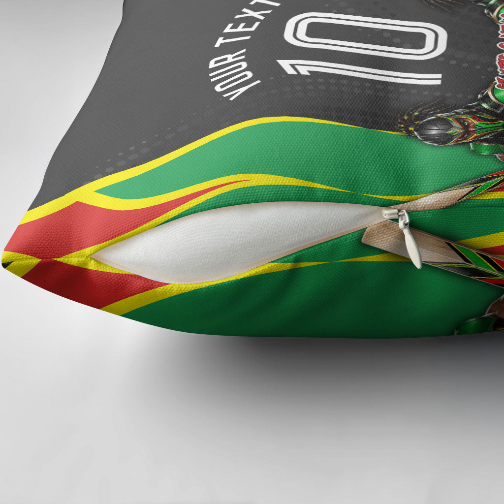 Personalized St Kitts And Nevis Patriots Pillow Cover Caribbean Cricket Player Graphic Art