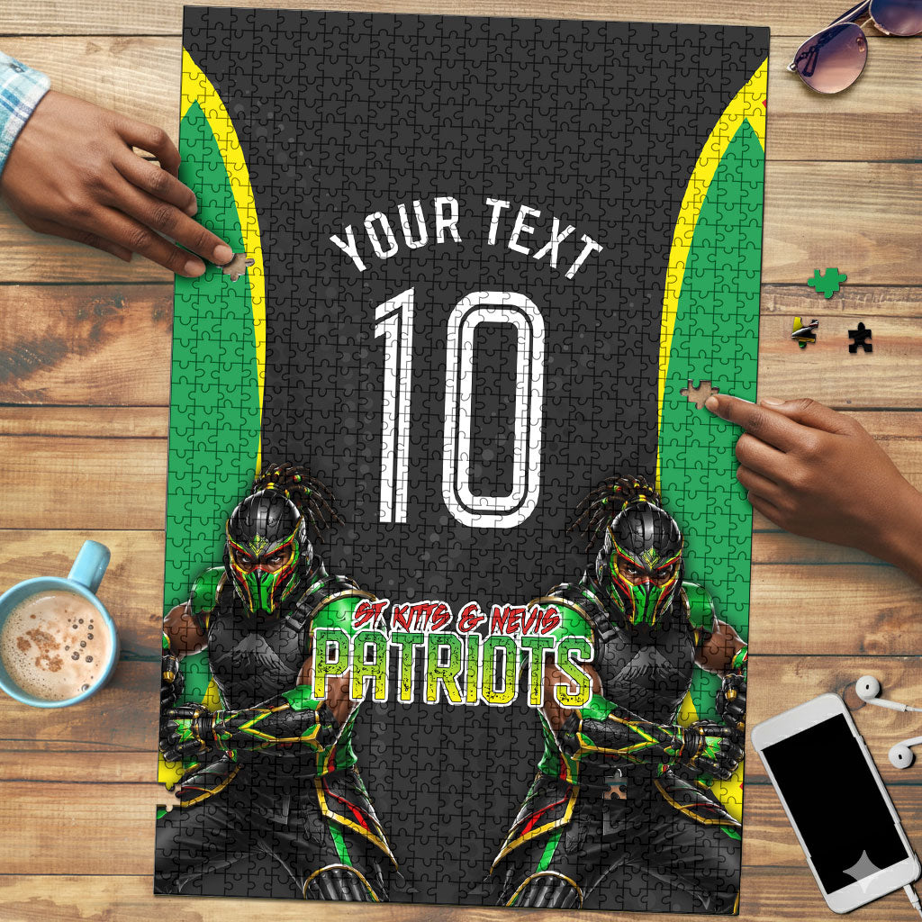 Personalized St Kitts And Nevis Patriots Puzzle Caribbean Cricket Player Graphic Art